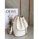 Loewe Small Balloon Bucket Bag In White Calfskin