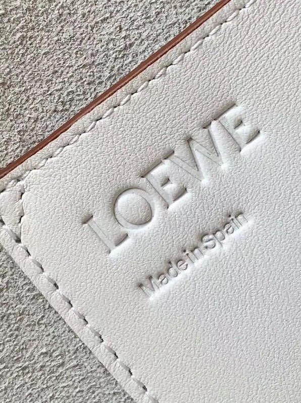 Loewe Small Balloon Bucket Bag In White Calfskin