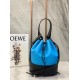 Loewe Medium Balloon Bucket Bag In Blue/Black Calfskin