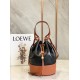 Loewe Medium Balloon Bucket Bag In Black/Tan Calfskin