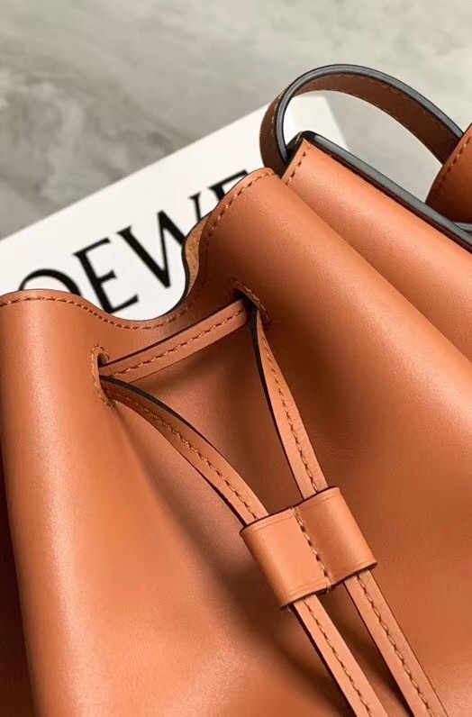 Loewe Medium Balloon Bucket Bag In Camel Calfskin