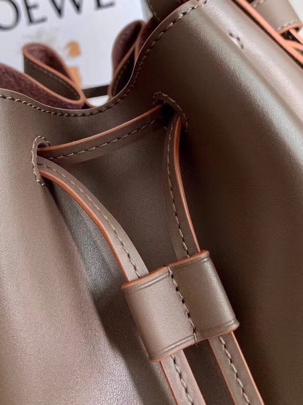 Loewe Medium Balloon Bucket Bag In Taupe Calfskin