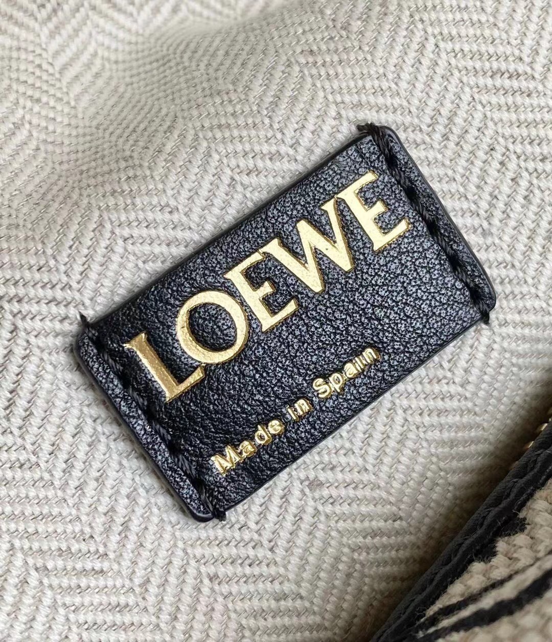 Loewe Small Cubi Hobo Bag in Ecru/Black Anagram Jacquard