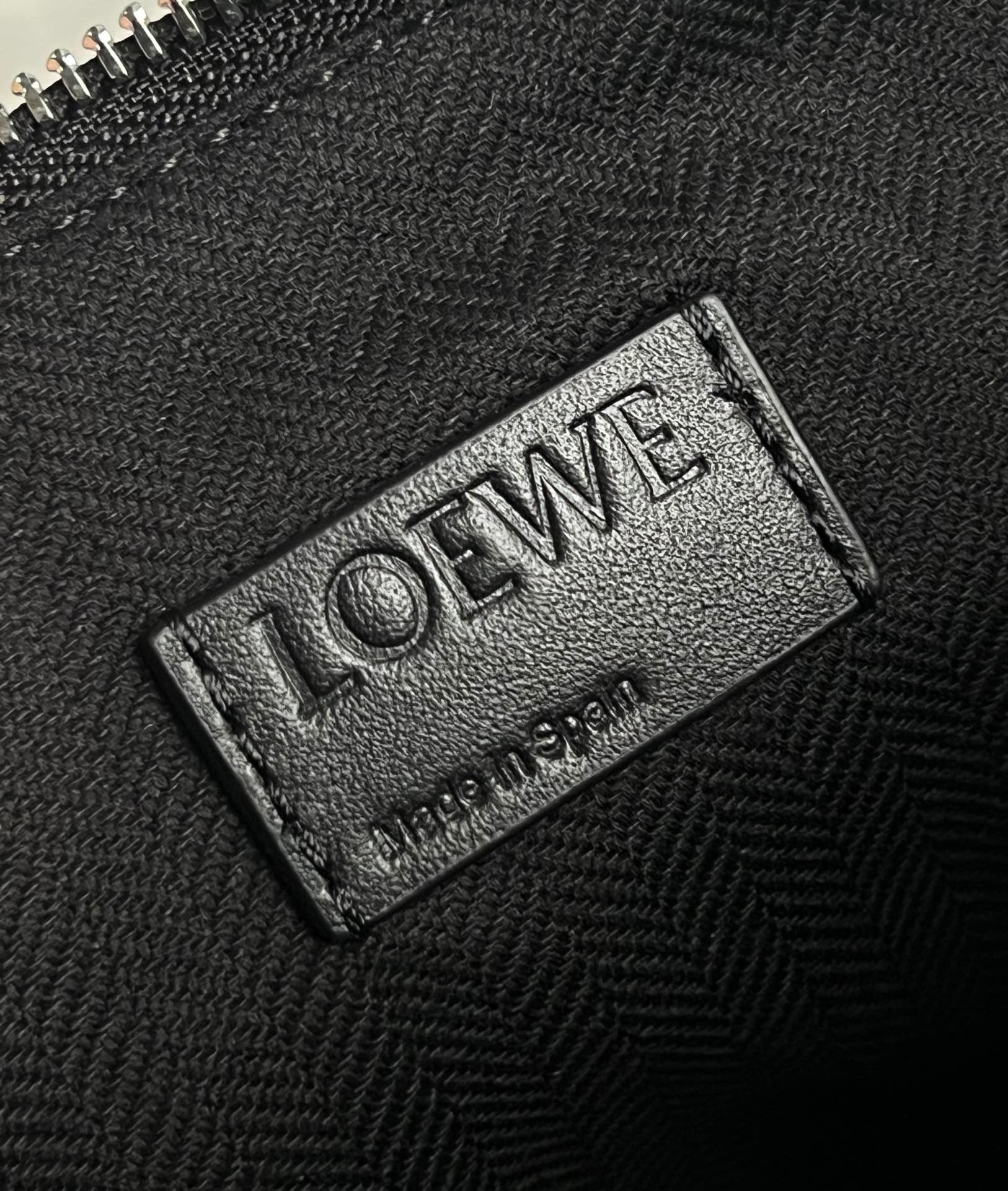 Loewe Cubi Small Bag in Black Calfskin and Jacquard