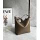 Loewe Cubi Small Bag in Winter Brown Calfskin and Jacquard