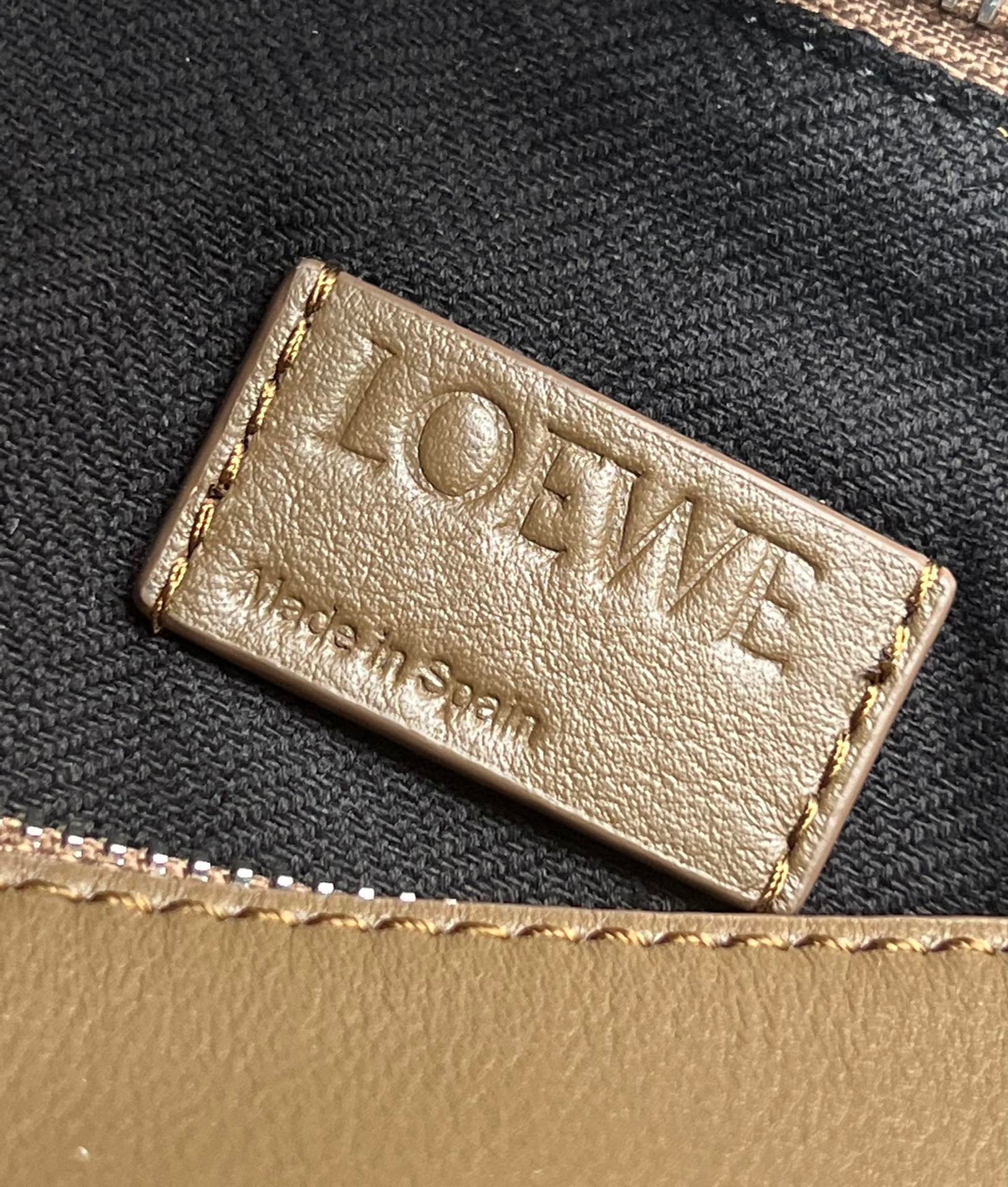 Loewe Cubi Small Bag in Winter Brown Calfskin and Jacquard