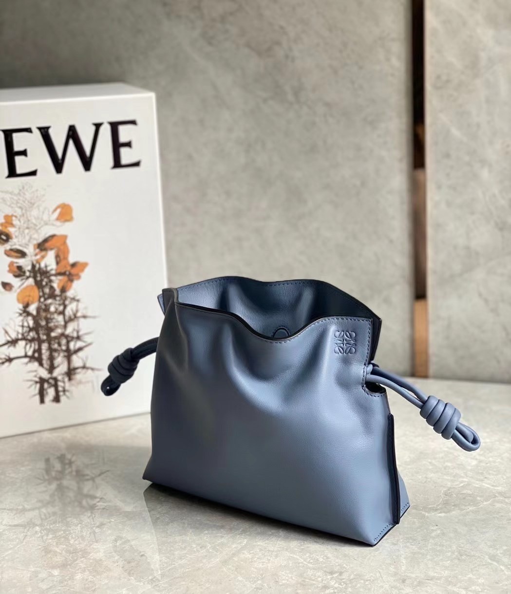 Loewe Flamenco Mini Clutch In Atlantic Blue Nappa Leather