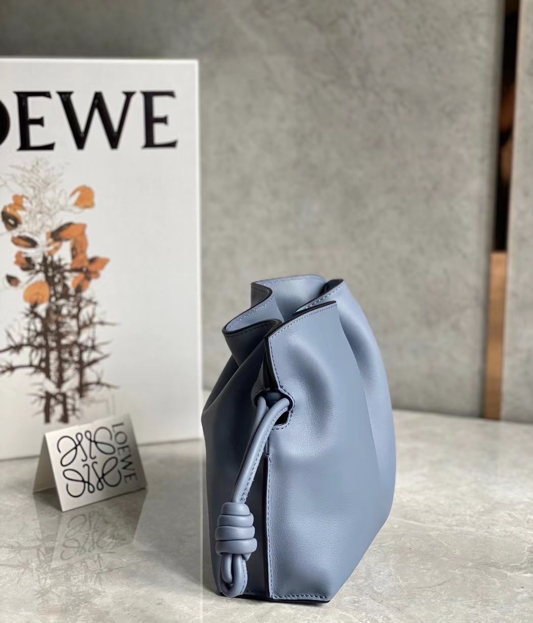 Loewe Flamenco Mini Clutch In Atlantic Blue Nappa Leather