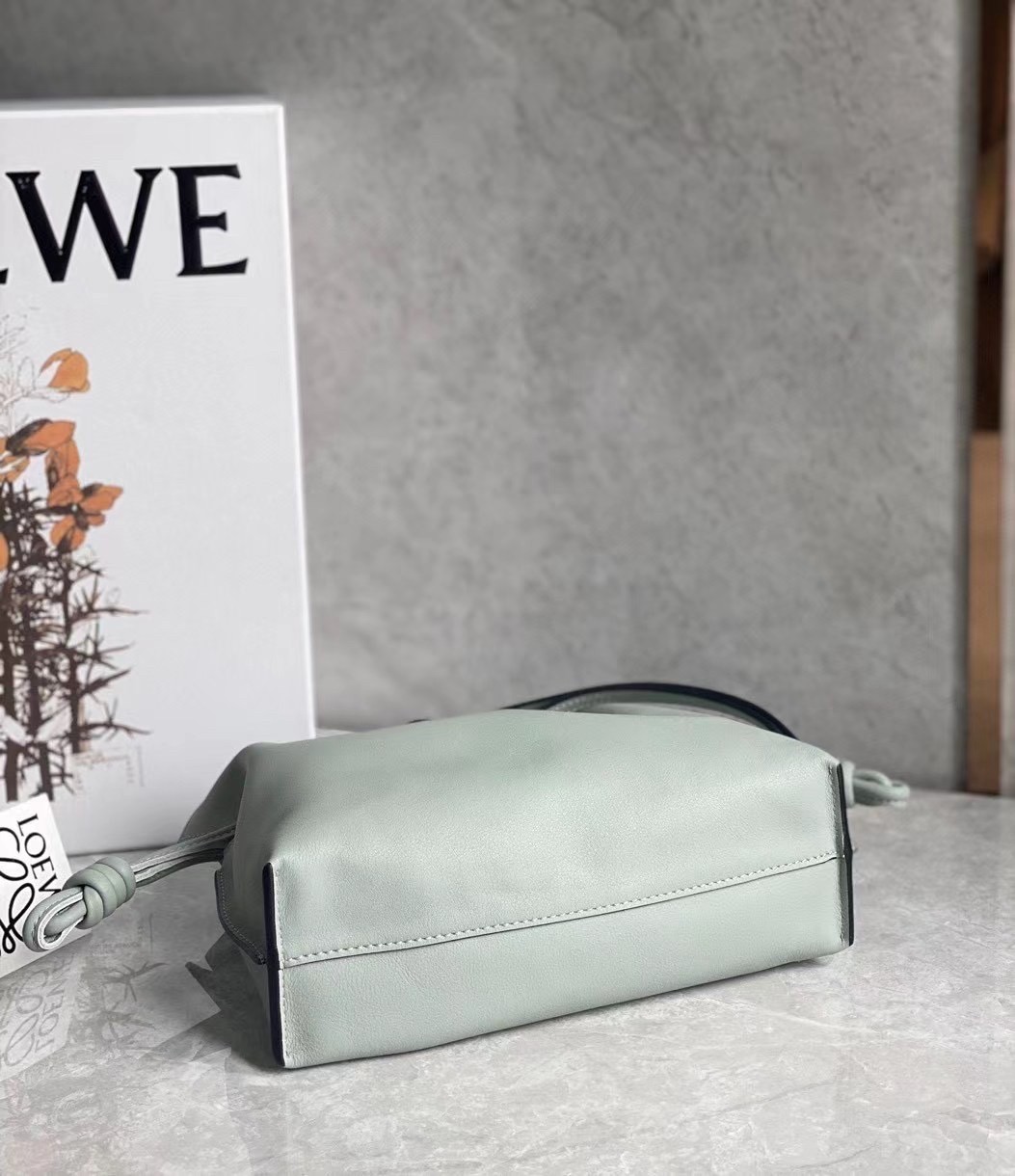 Loewe Flamenco Mini Clutch In Ash Grey Nappa Leather