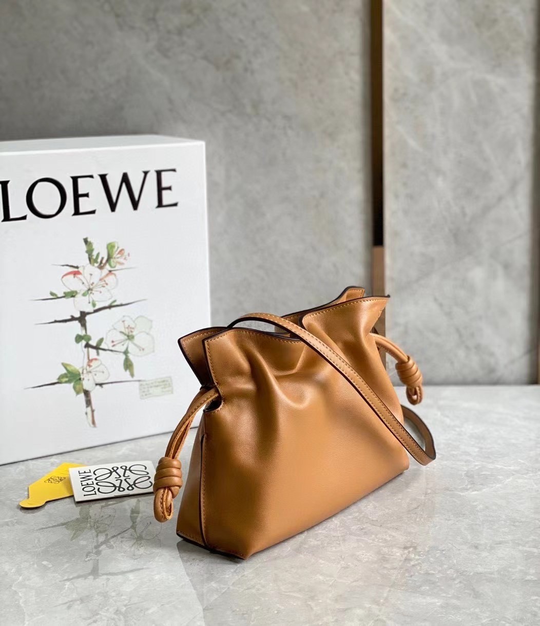 Loewe Flamenco Mini Clutch In Brown Nappa Leather