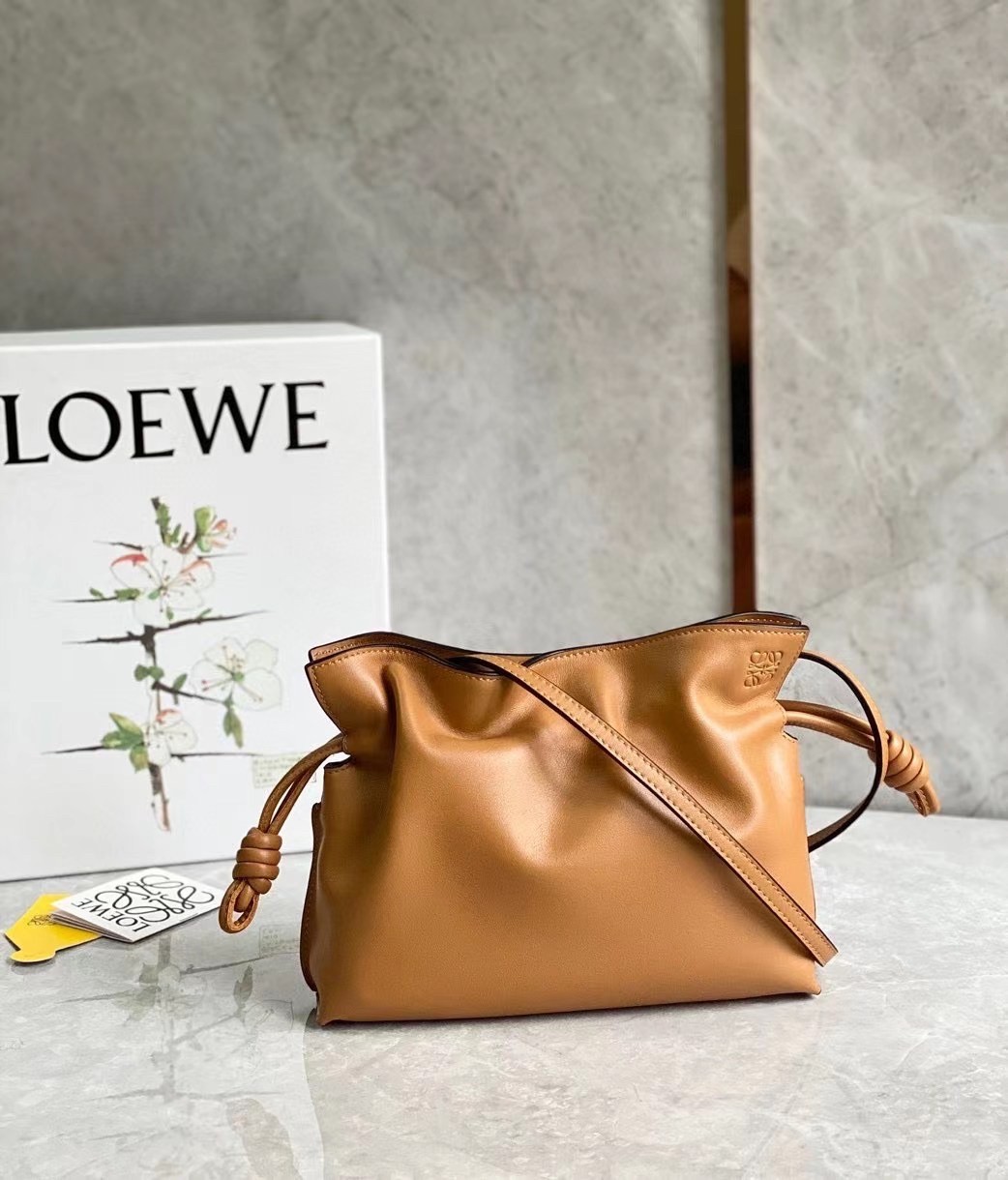 Loewe Flamenco Mini Clutch In Brown Nappa Leather