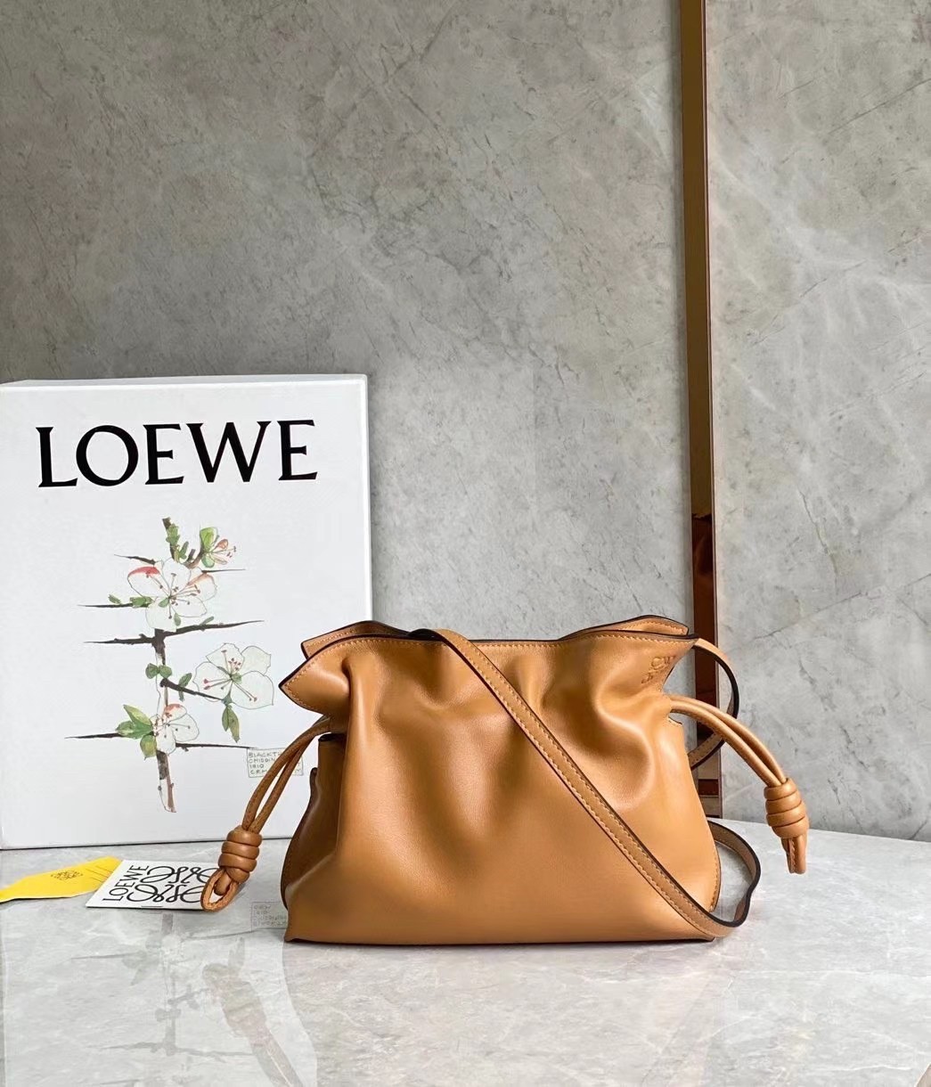 Loewe Flamenco Mini Clutch In Brown Nappa Leather