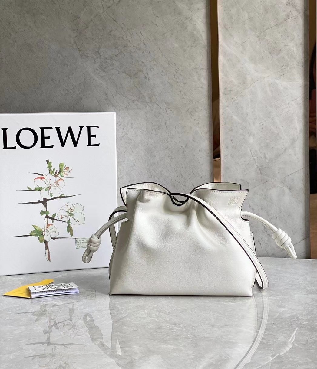 Loewe Flamenco Mini Clutch In White Nappa Leather