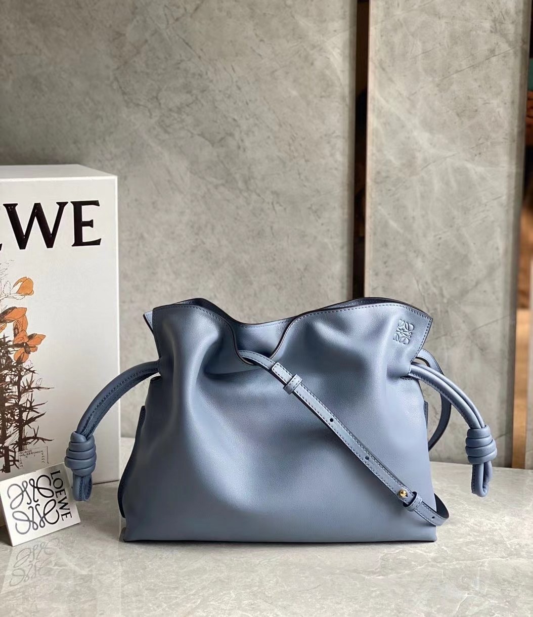 Loewe Flamenco Clutch In Atlantic Blue Nappa Leather