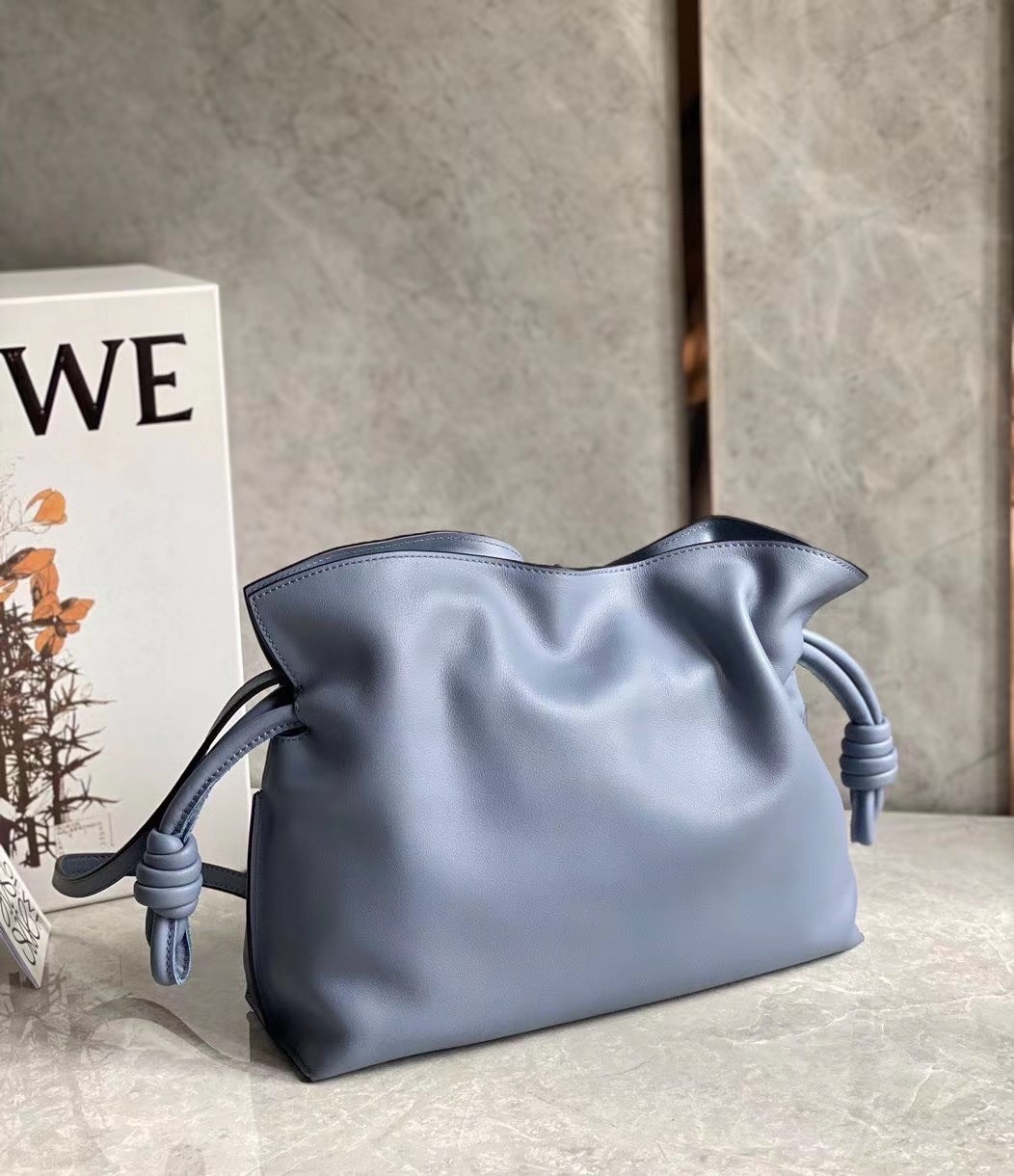 Loewe Flamenco Clutch In Atlantic Blue Nappa Leather