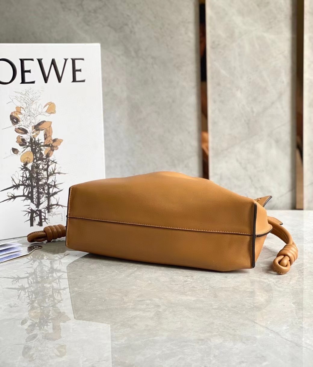 Loewe Flamenco Clutch In Brown Nappa Leather