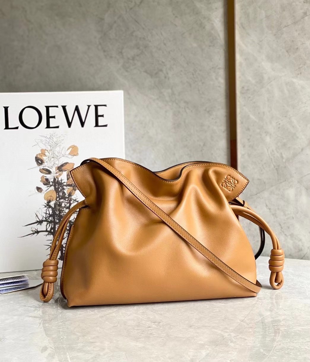 Loewe Flamenco Clutch In Brown Nappa Leather