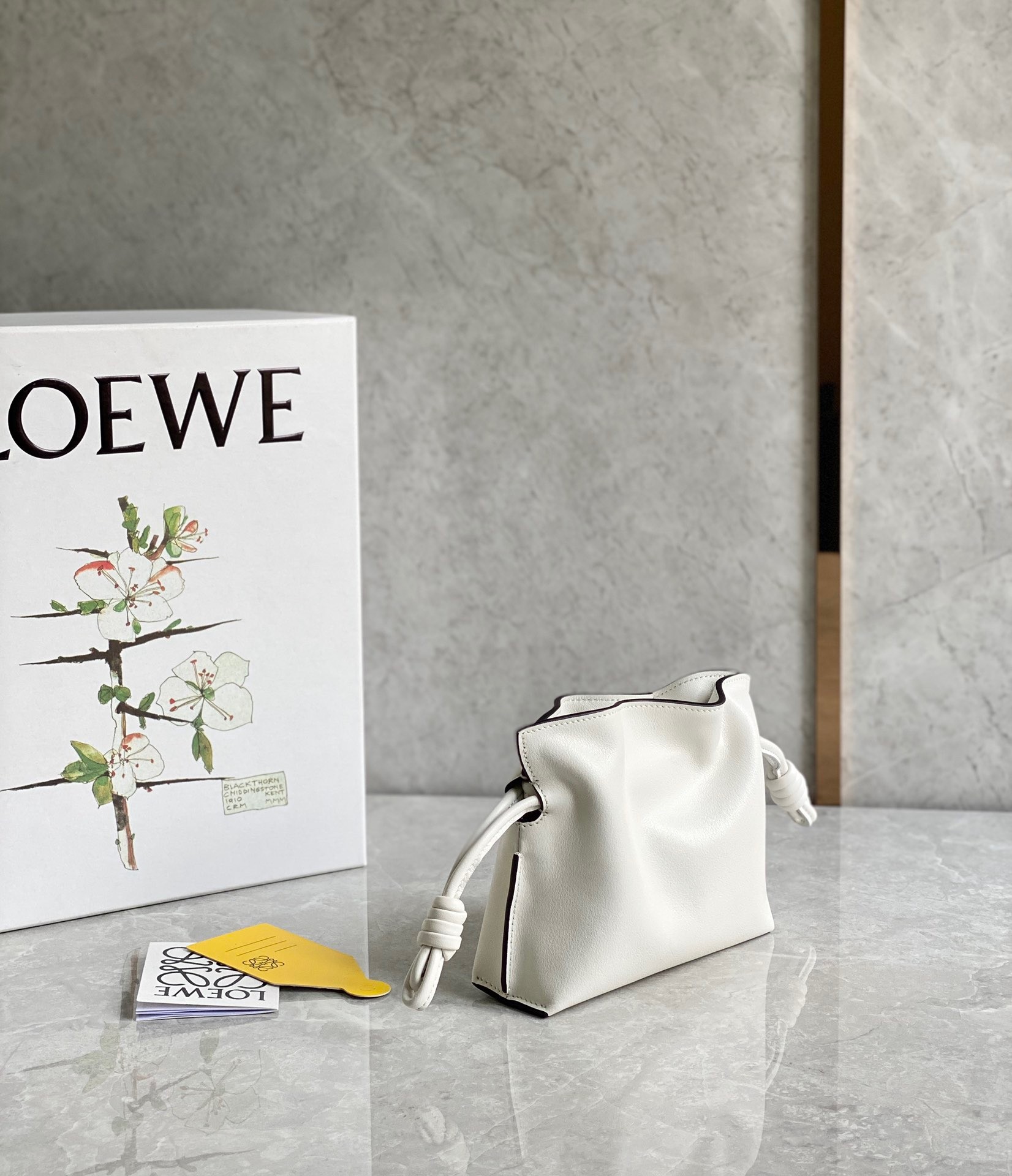 Loewe Flamenco Nano Clutch In White Nappa Leather