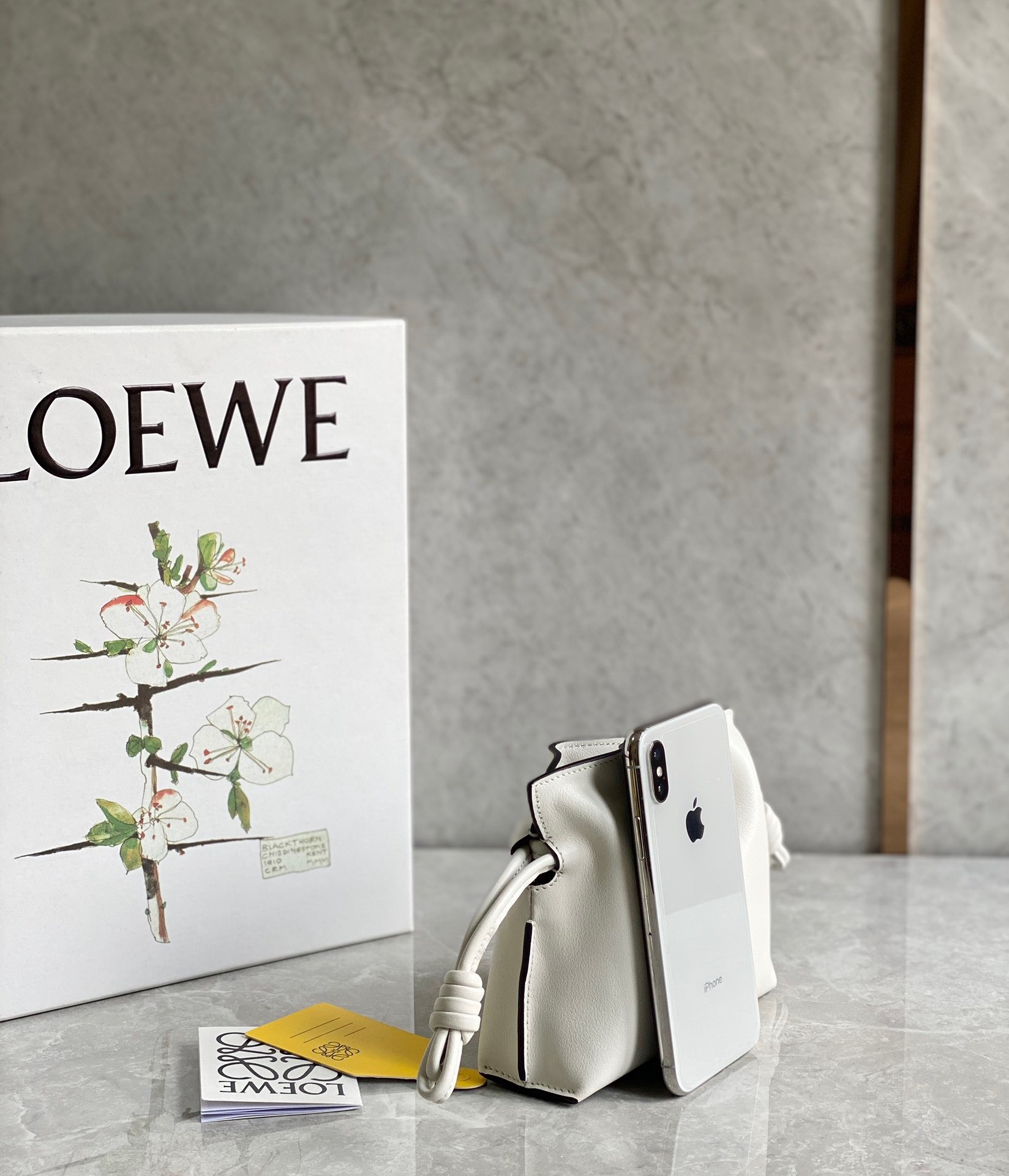 Loewe Flamenco Nano Clutch In White Nappa Leather