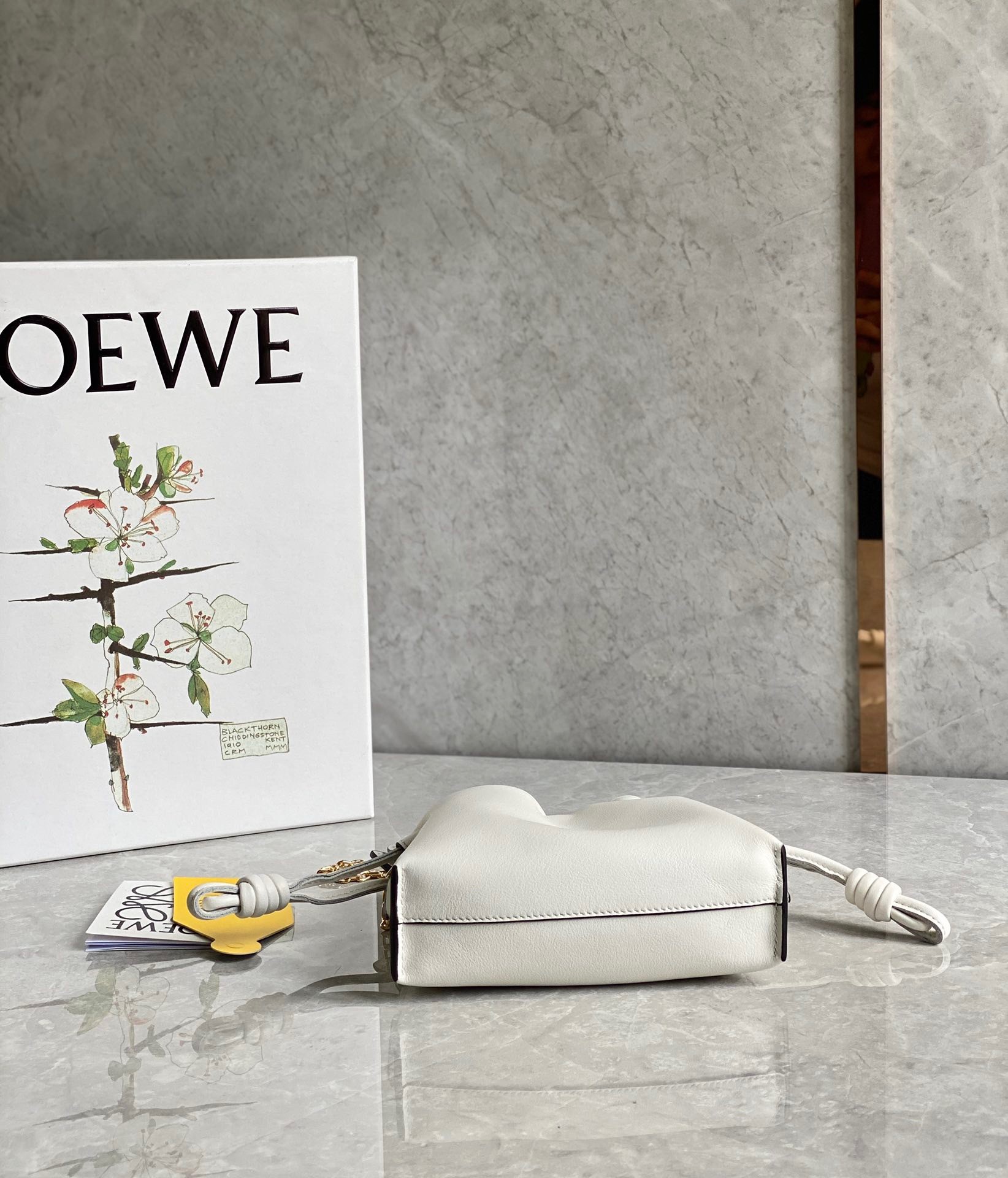 Loewe Flamenco Nano Clutch In White Nappa Leather