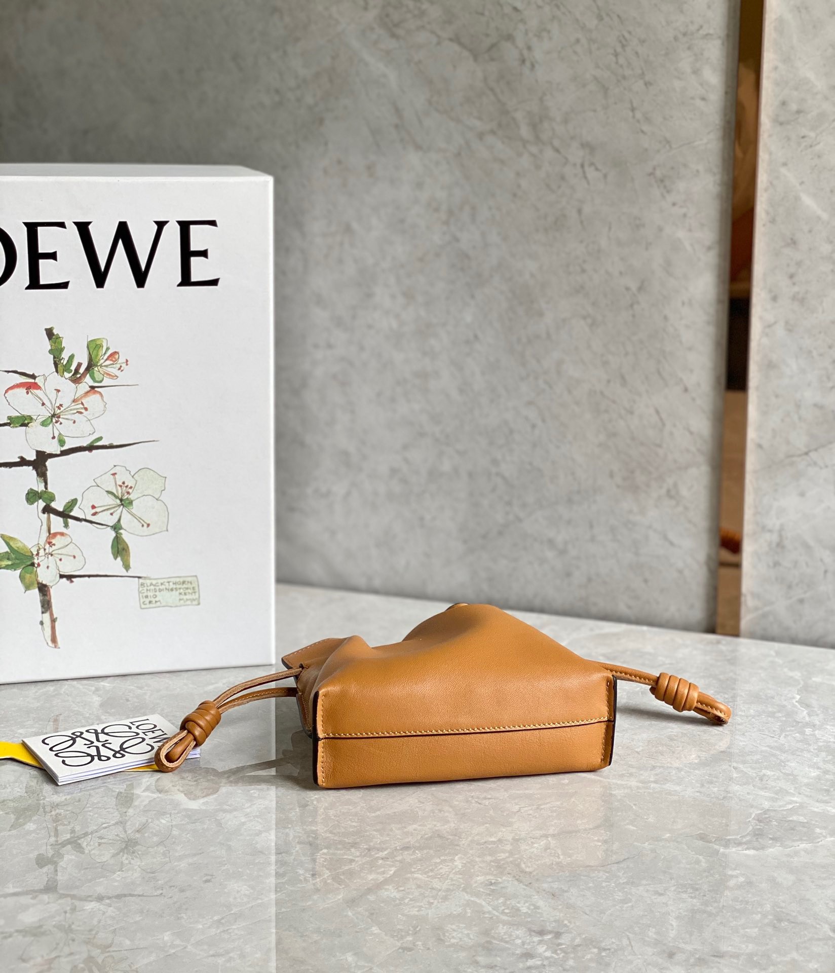 Loewe Flamenco Nano Clutch In Brown Nappa Leather