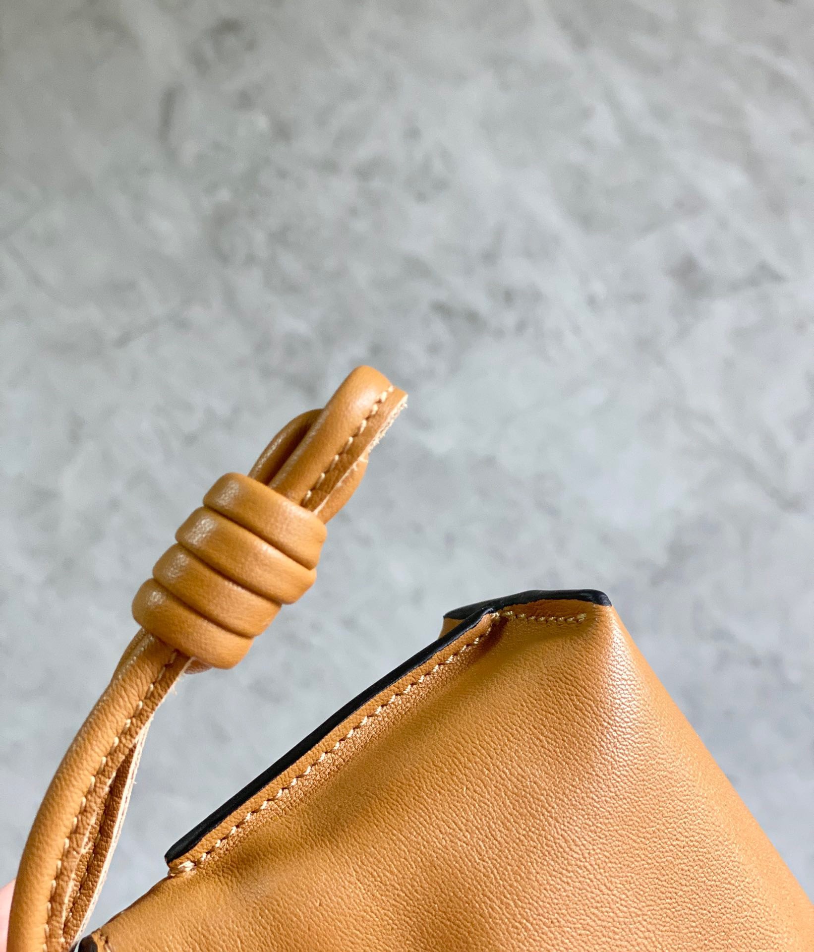 Loewe Flamenco Nano Clutch In Brown Nappa Leather