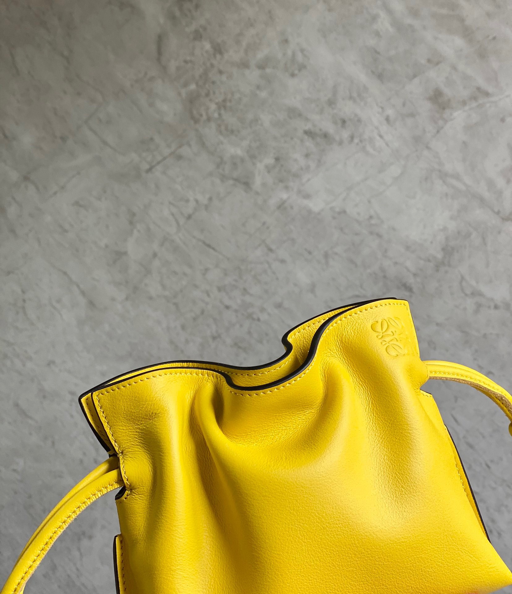 Loewe Flamenco Nano Clutch In Yellow Nappa Leather