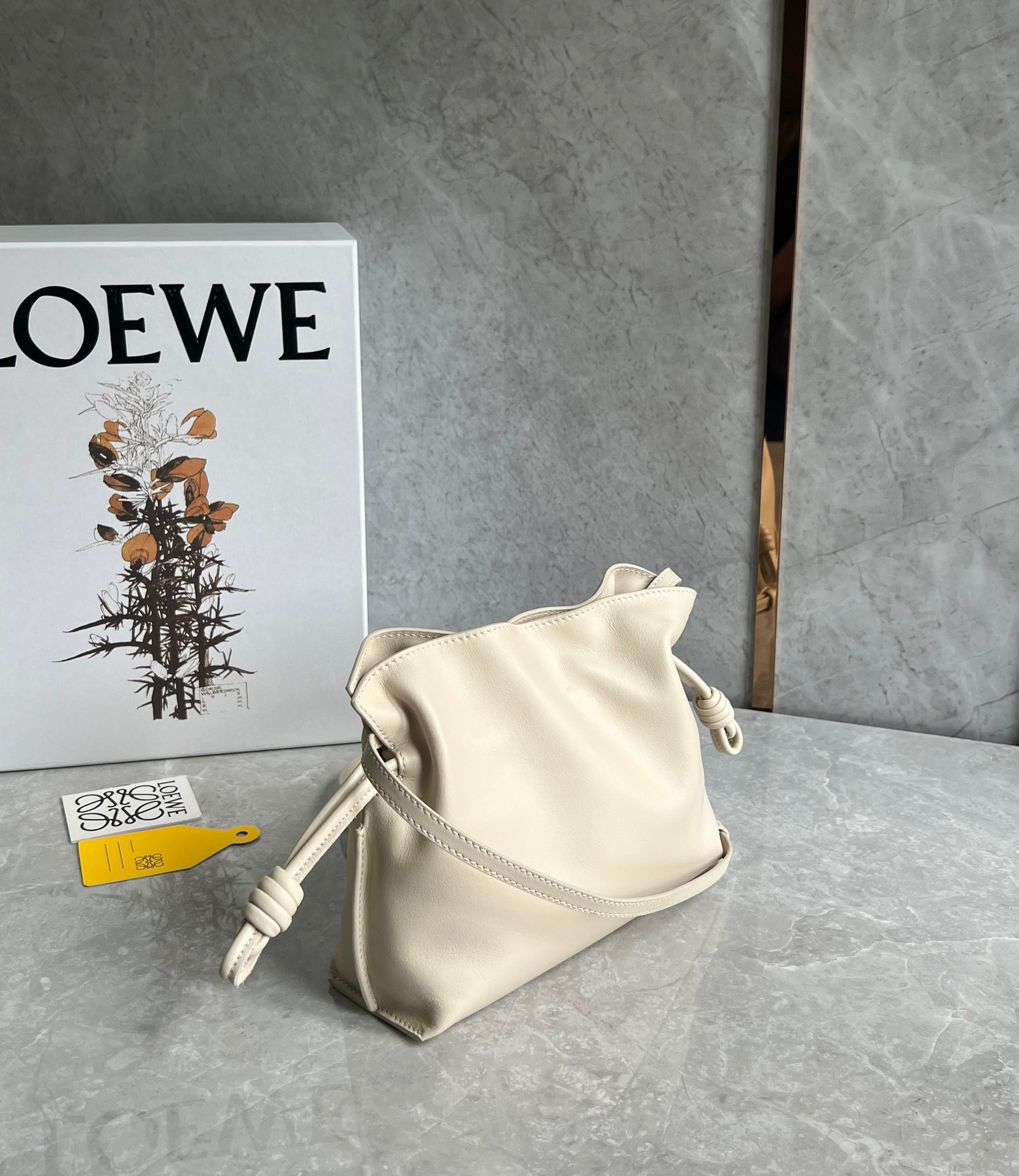 Loewe Mini Flamenco Clutch Bag In Angora Calfskin