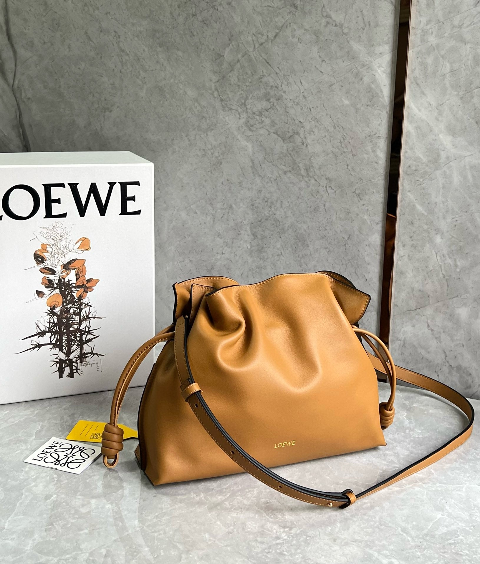 Loewe Flamenco Clutch Bag in Warm Desert Nappa Calfskin