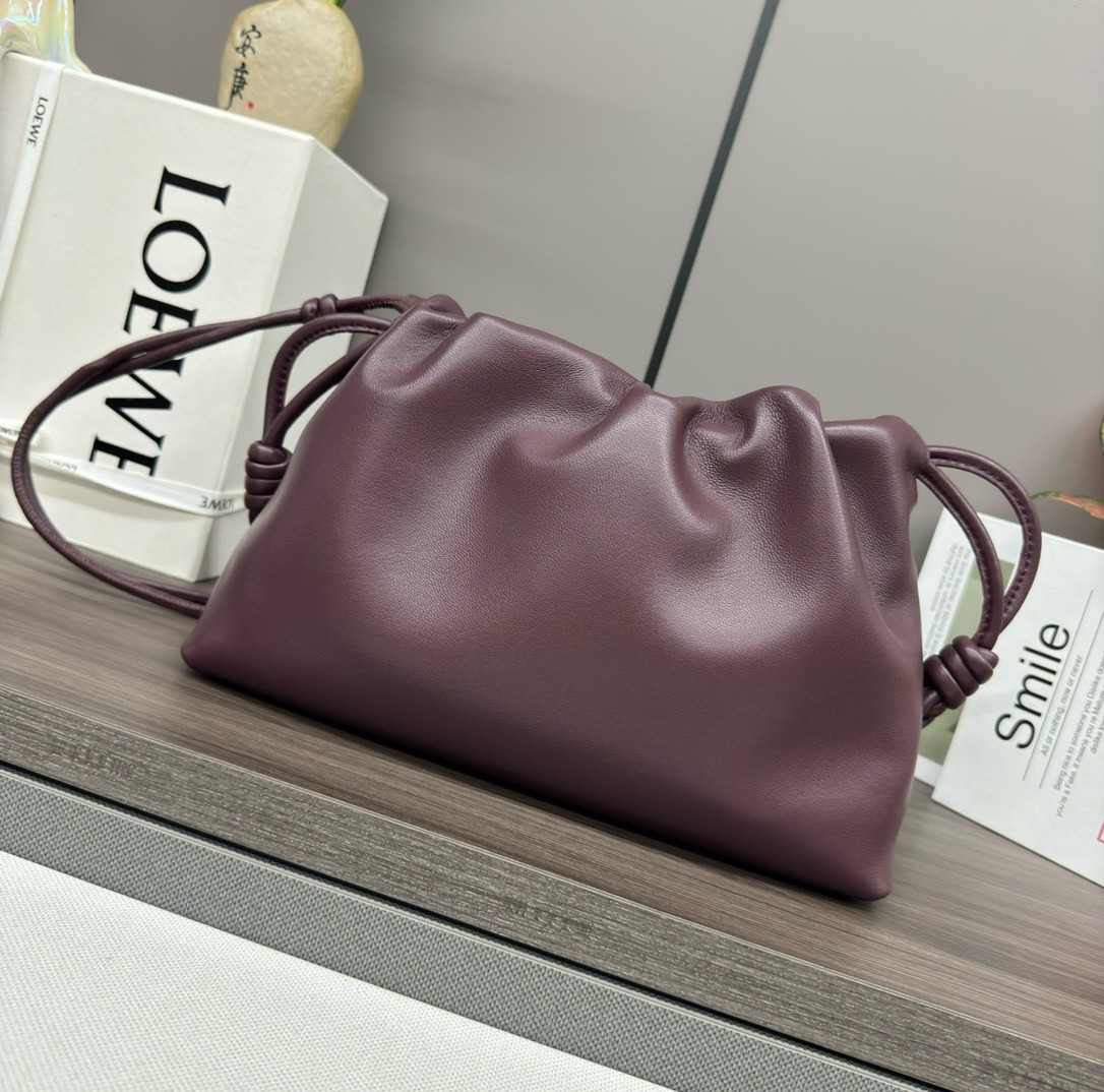 Loewe Flamenco Purse in Burgundy Nappa Lambskin