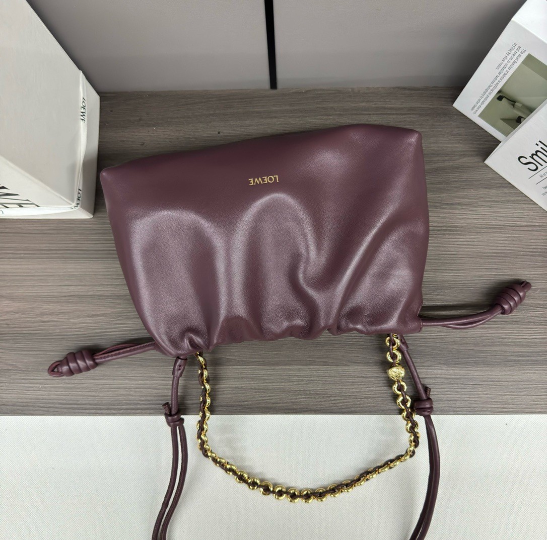 Loewe Flamenco Purse in Burgundy Nappa Lambskin