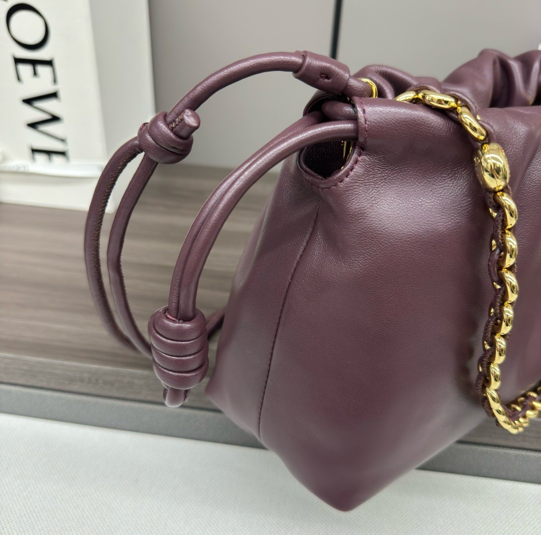 Loewe Flamenco Purse in Burgundy Nappa Lambskin