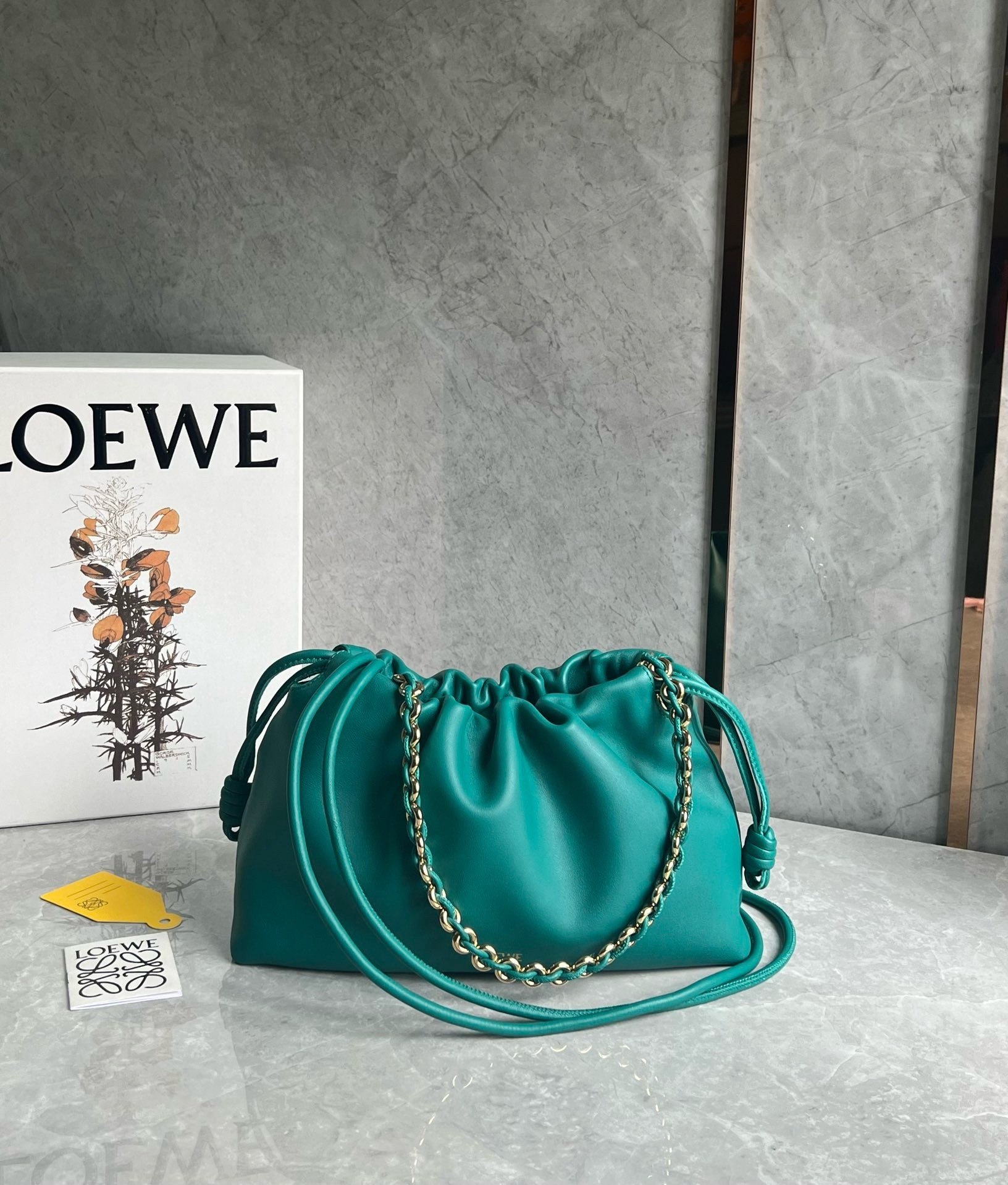 Loewe Flamenco Purse in Emerald Green Nappa Lambskin