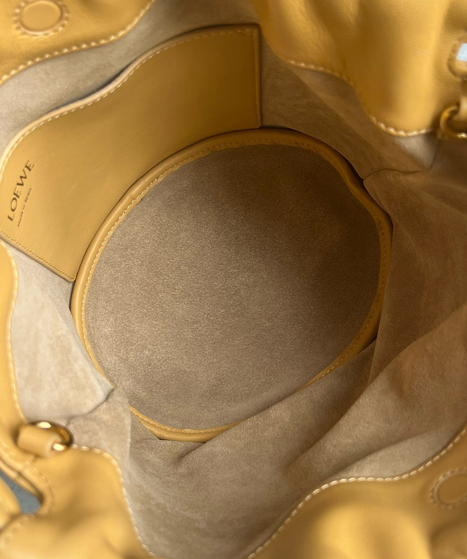 Loewe Flamenco Purse Bucket Bag in Sahara Nappa Lambskin