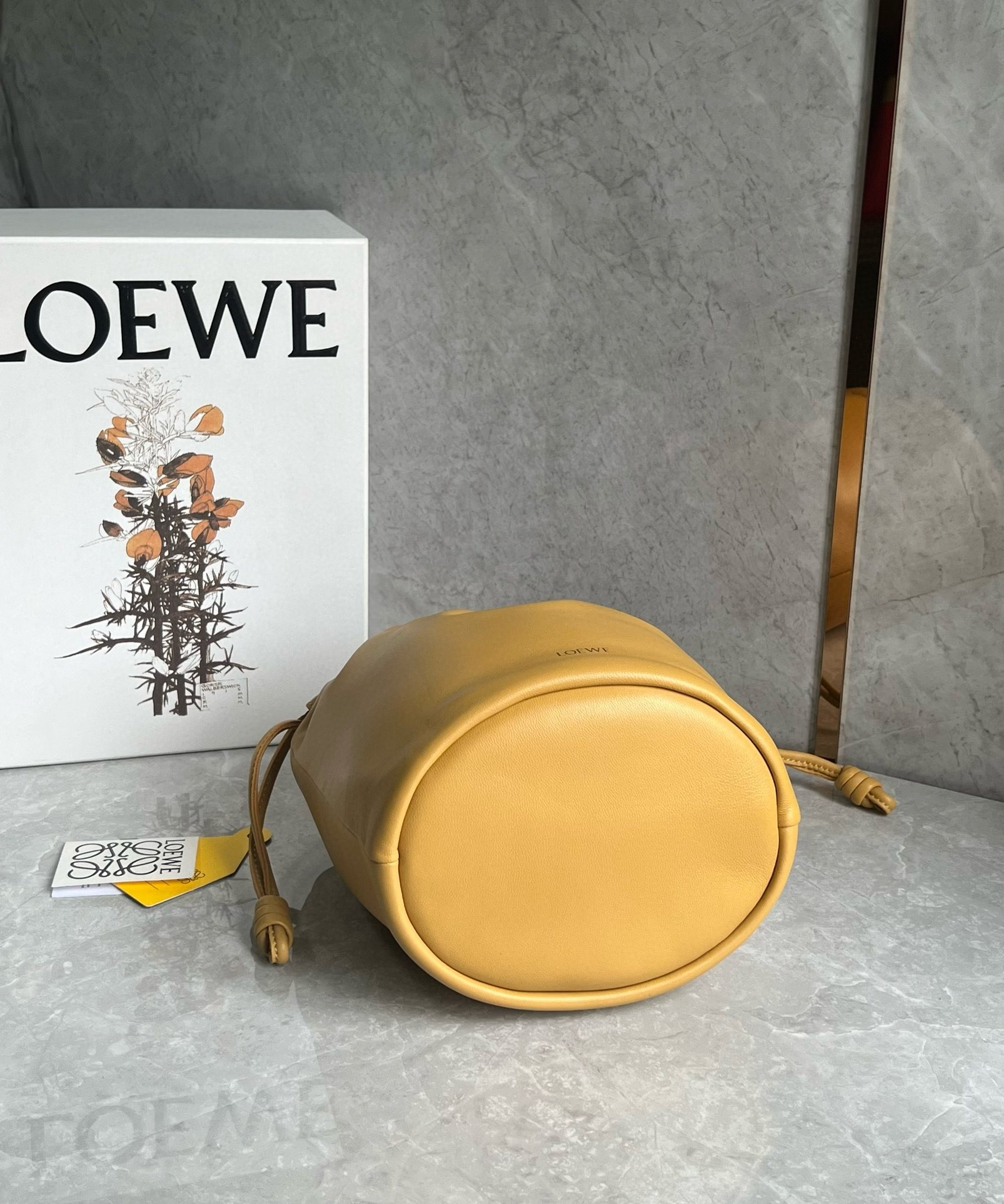 Loewe Flamenco Purse Bucket Bag in Sahara Nappa Lambskin