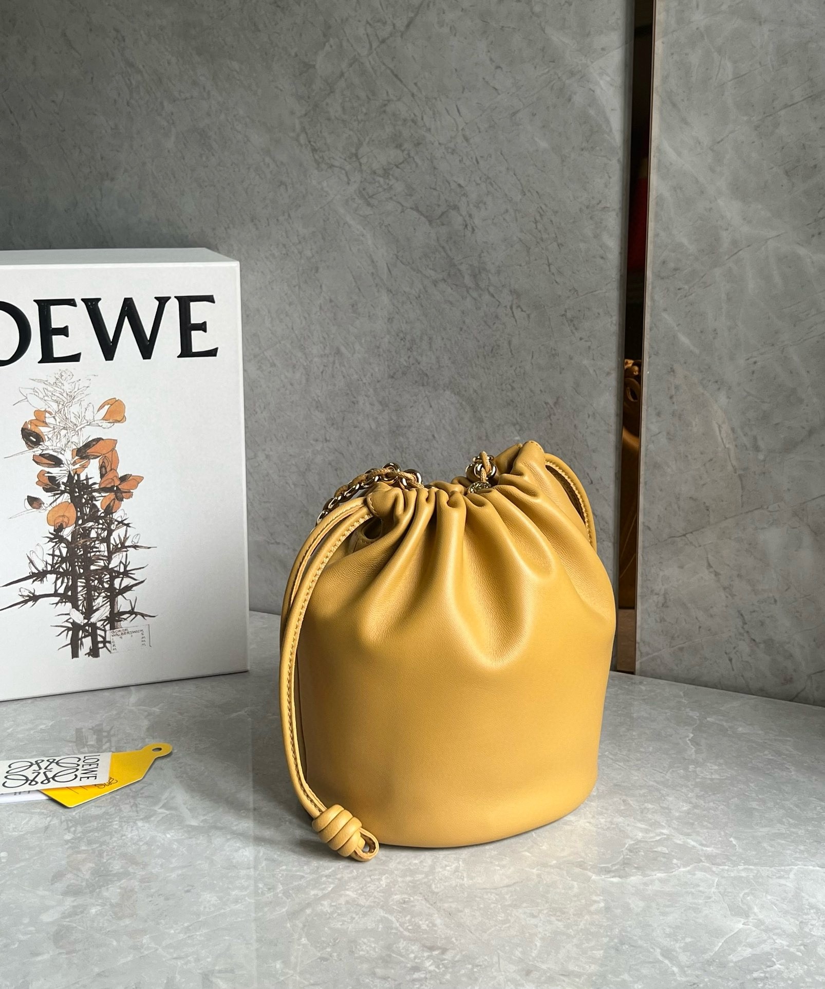 Loewe Flamenco Purse Bucket Bag in Sahara Nappa Lambskin