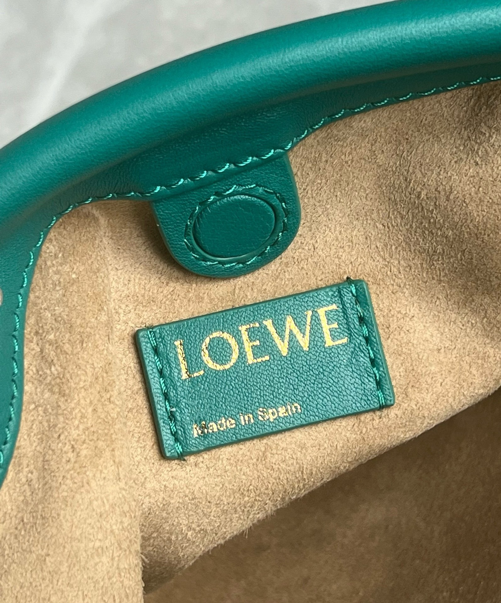 Loewe Mini Flamenco Purse Bag in Green Nappa Lambskin