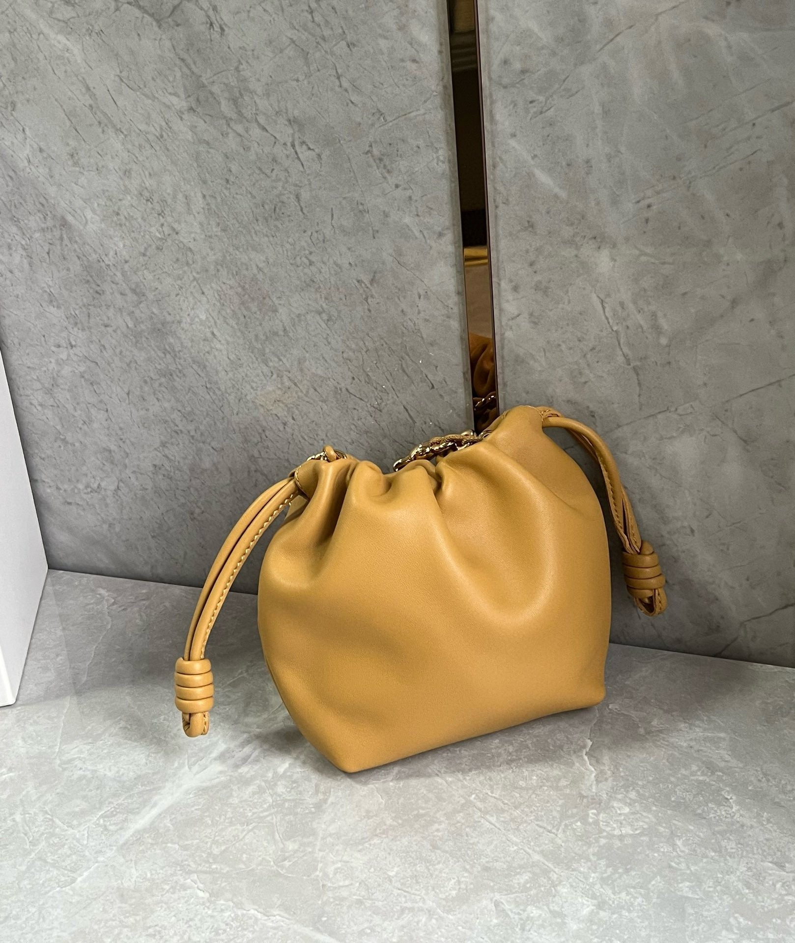 Loewe Mini Flamenco Purse Bag in Sahara Nappa Lambskin