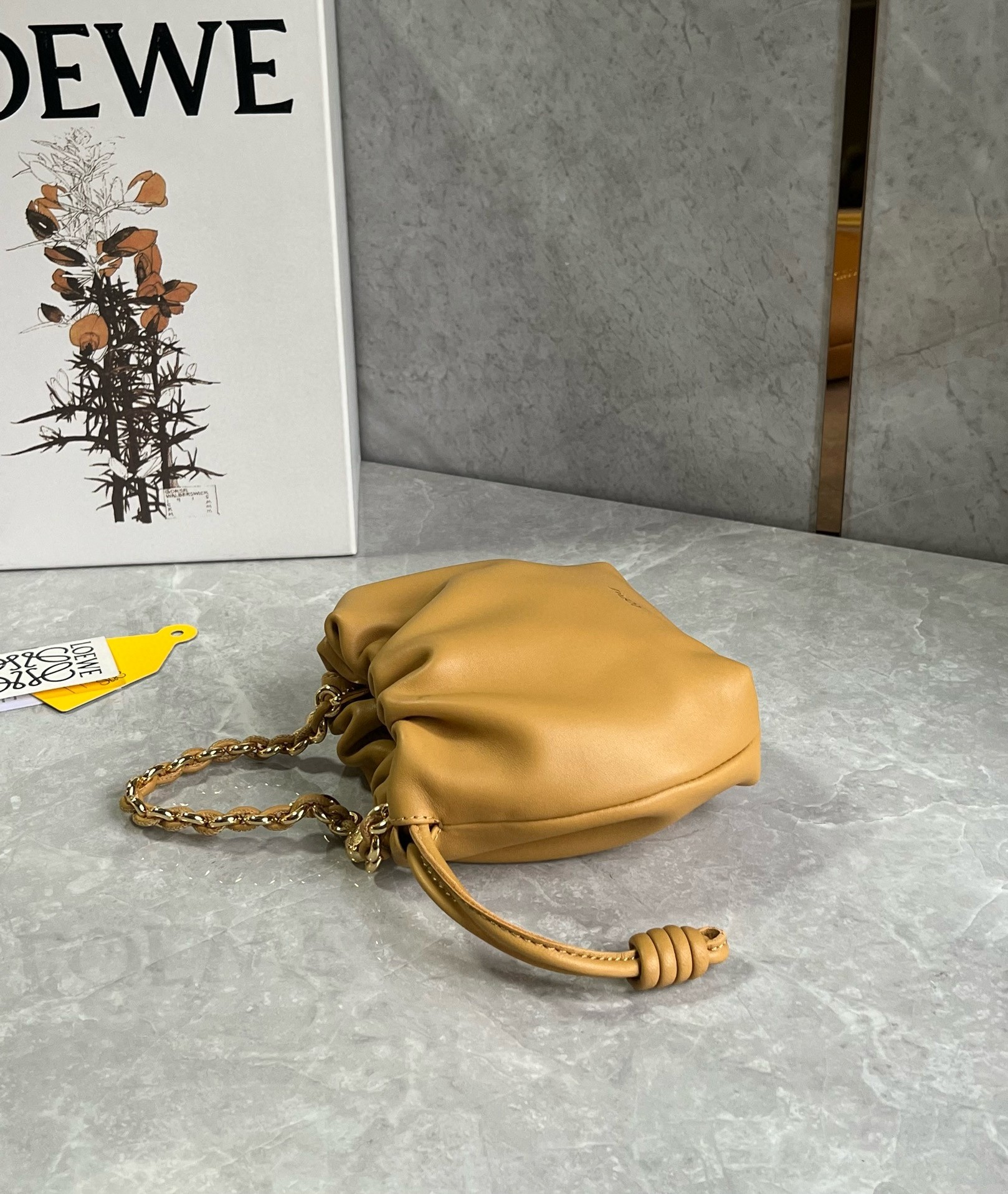 Loewe Mini Flamenco Purse Bag in Sahara Nappa Lambskin