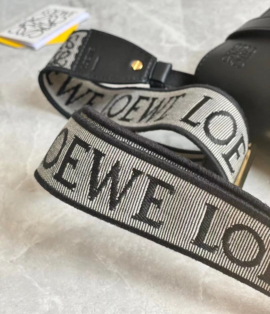 Loewe Mini Gate Dual Bag In Black Calfskin