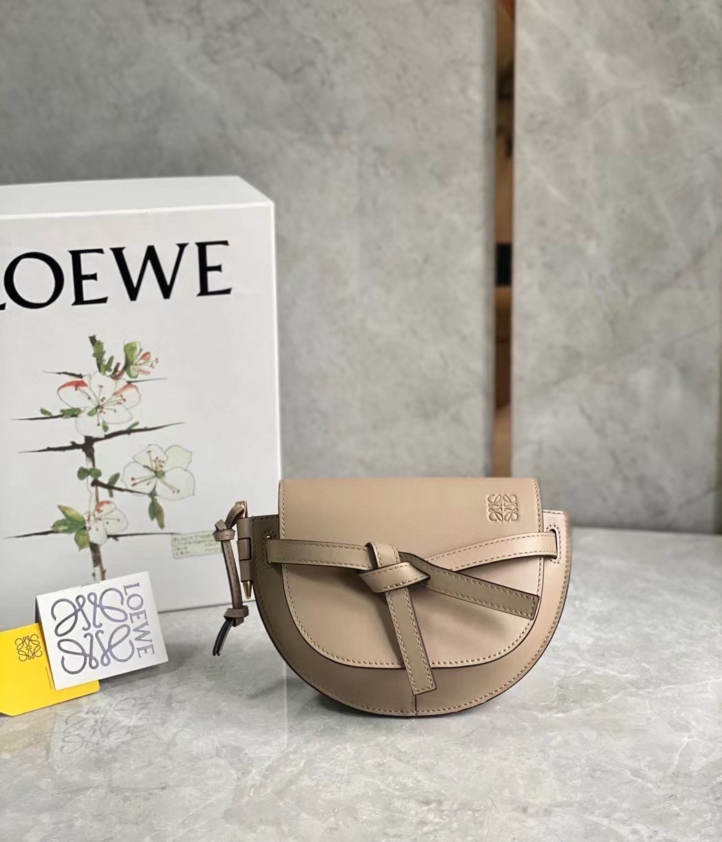 Loewe Mini Gate Dual Bag In Sand Calfskin