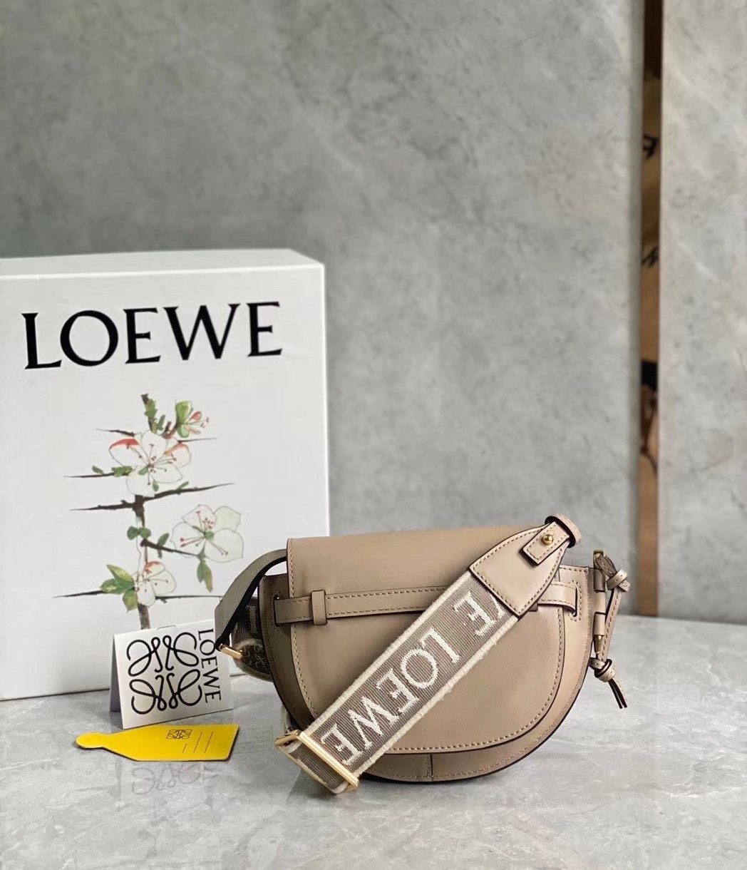 Loewe Mini Gate Dual Bag In Sand Calfskin