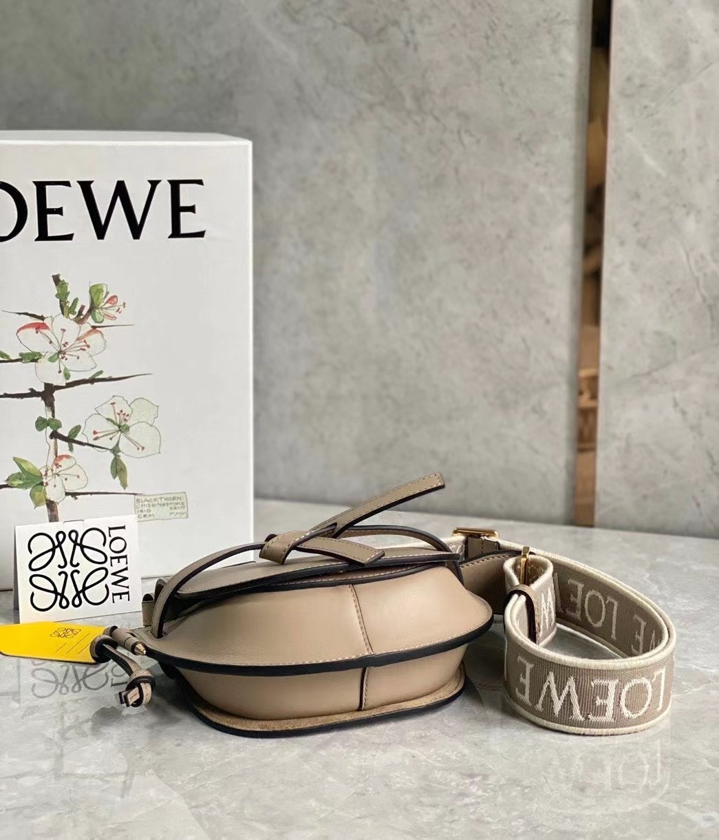 Loewe Mini Gate Dual Bag In Sand Calfskin