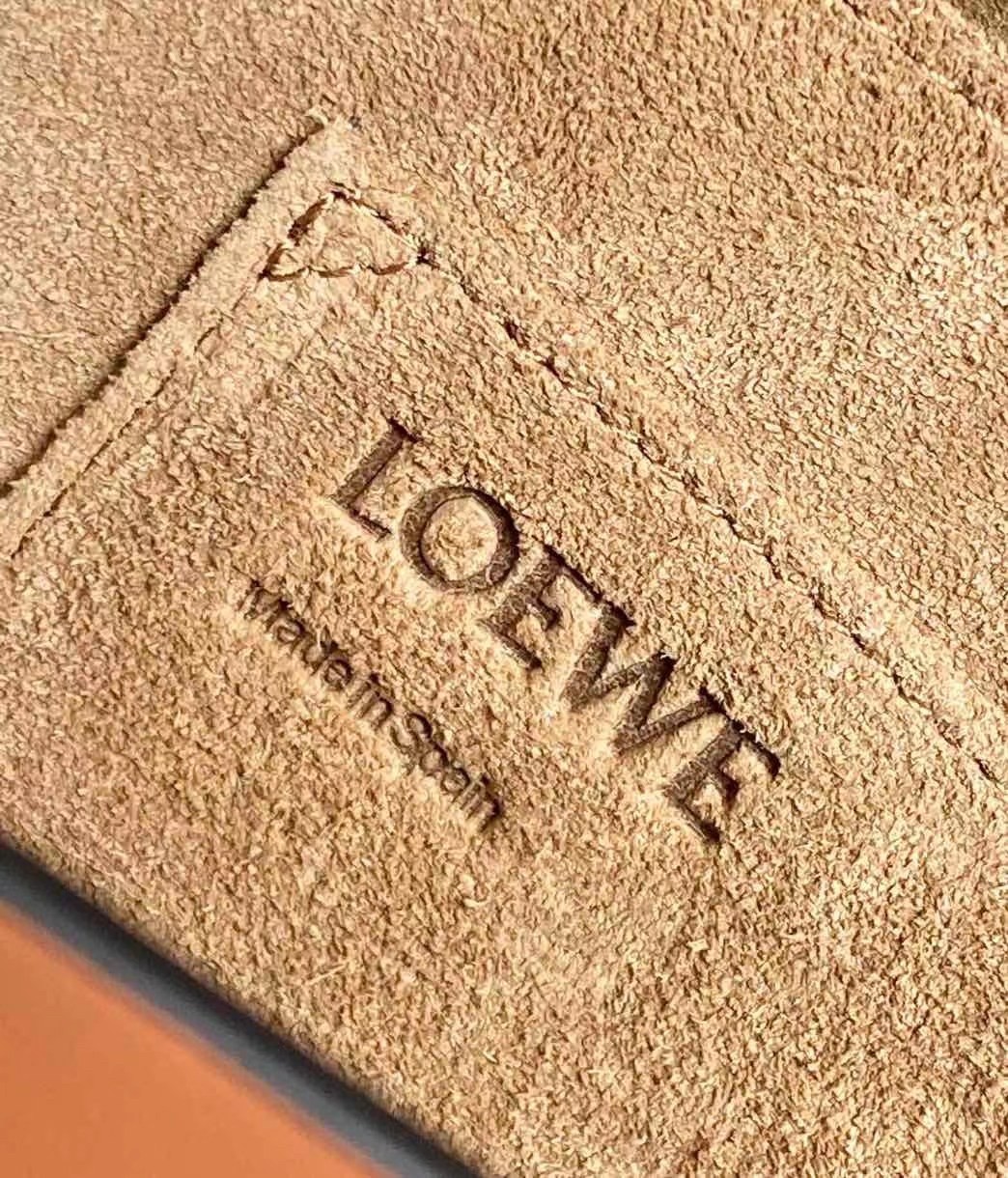 Loewe Small Gate Bag In Tan Calfskin and Jacquard