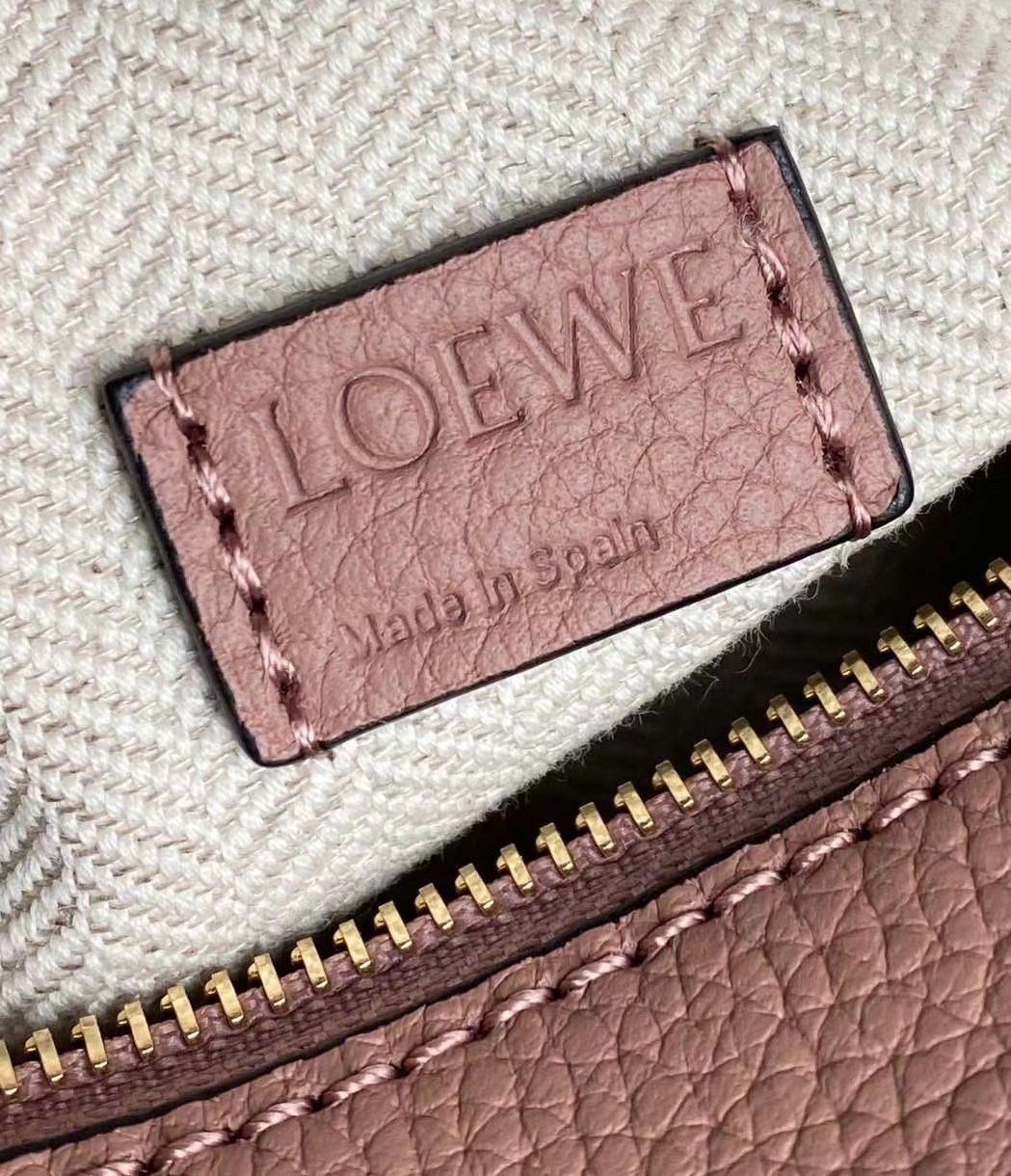 Loewe Puzzle Mini Bag In Dark Blush Grained Calfskin