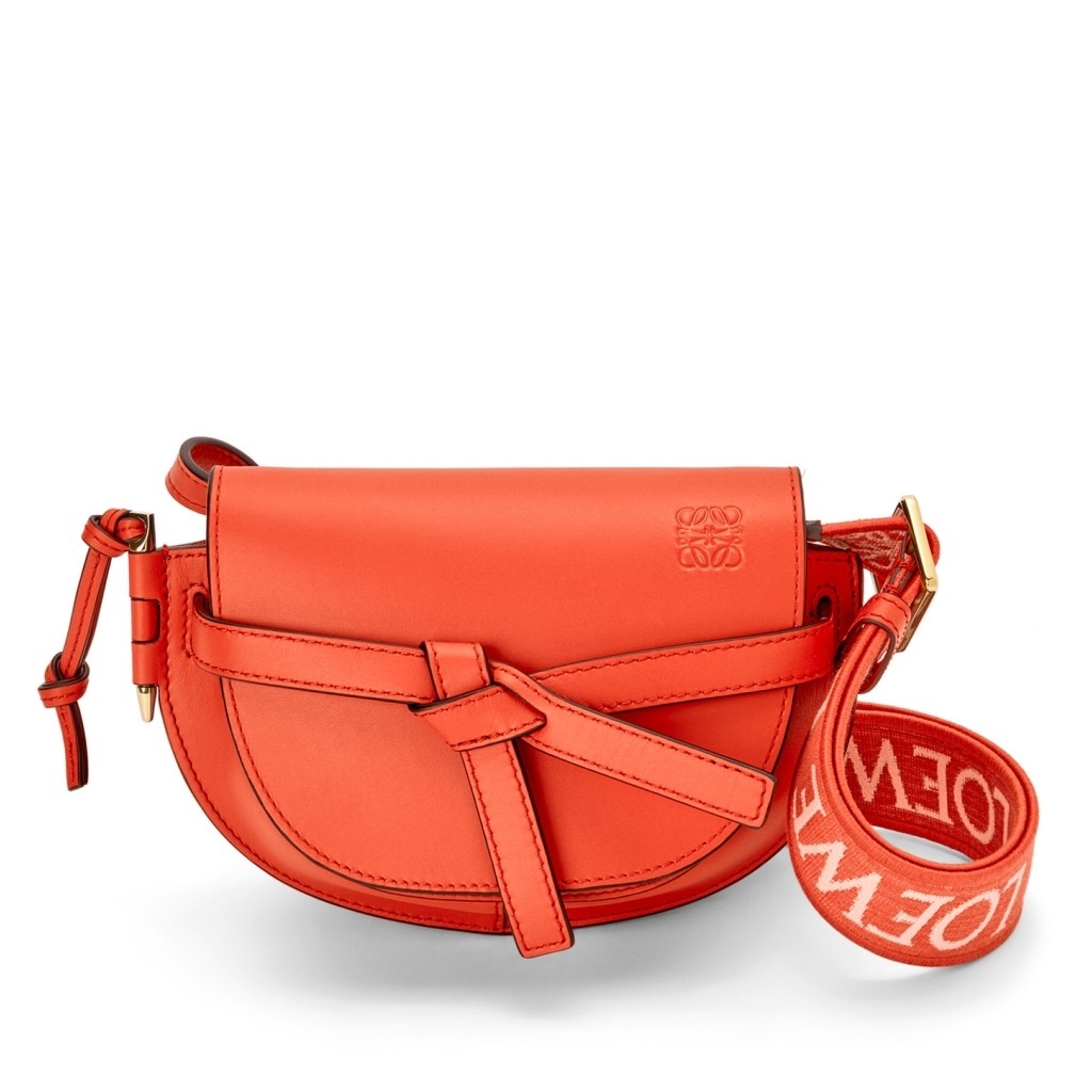 Loewe Gate Dual Mini Bag in Sunrise Orange Calfskin