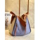 Loewe Medium Hammock Bag In White/Blue/Tan Calfskin