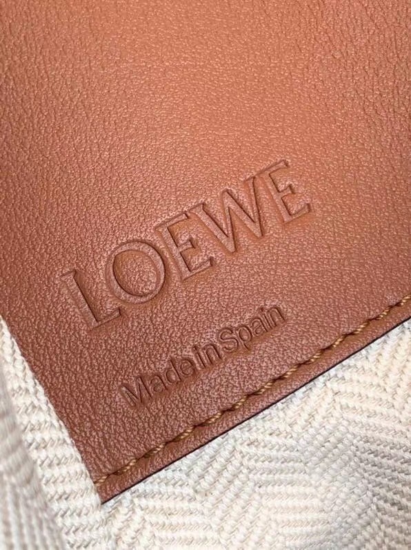 Loewe Medium Hammock Bag In White/Blue/Tan Calfskin