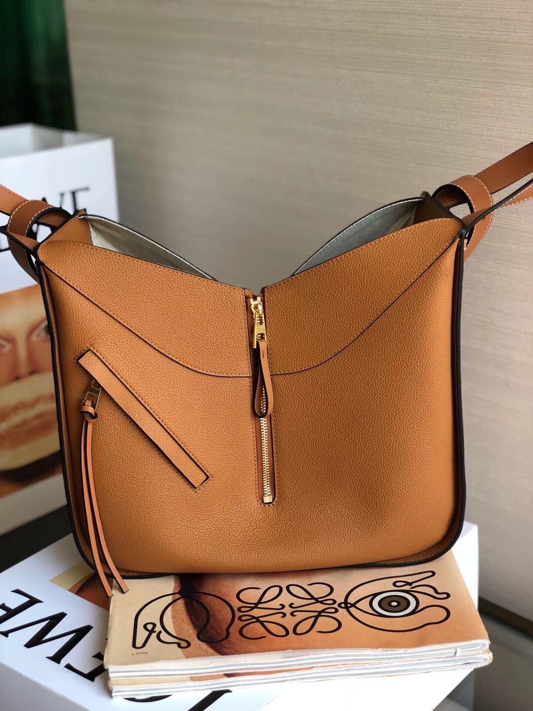 Loewe Medium Hammock Bag In Tan Leather