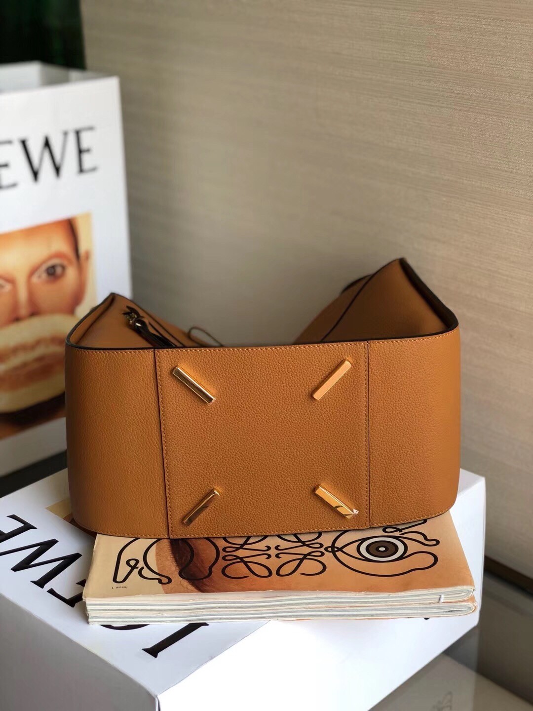 Loewe Medium Hammock Bag In Tan Leather